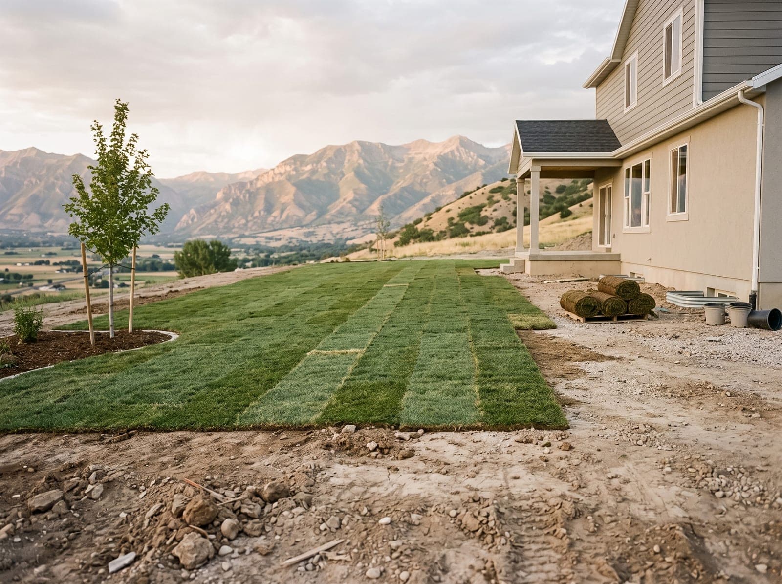 New-construction subsoil on a Cache Valley lawn near North Logan, Utah