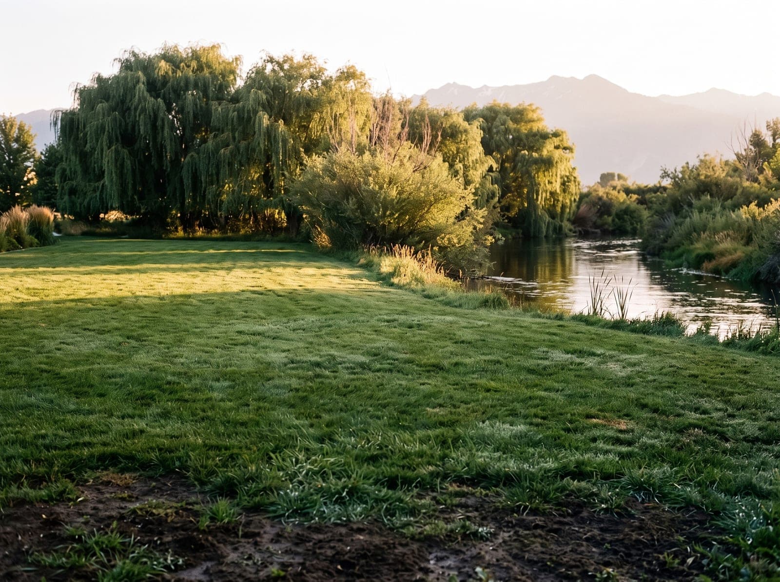 River-bottom and farm ground on a Cache Valley lawn near Cornish, Utah